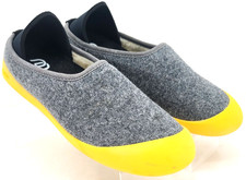 Mahabis Welcome Home Gray Yellow Wool Classic Slippers Shoes Women's US 8
