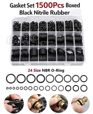 WG  1500pcs Gasket O Ring Assortment Kit NBR FKM Rubber High Temp Seals Set Box