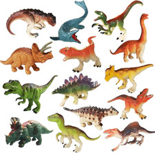 14 Pcs Figures Toys Realistic Mini Dinosaurs Animal Figurines, Plastic Learning
