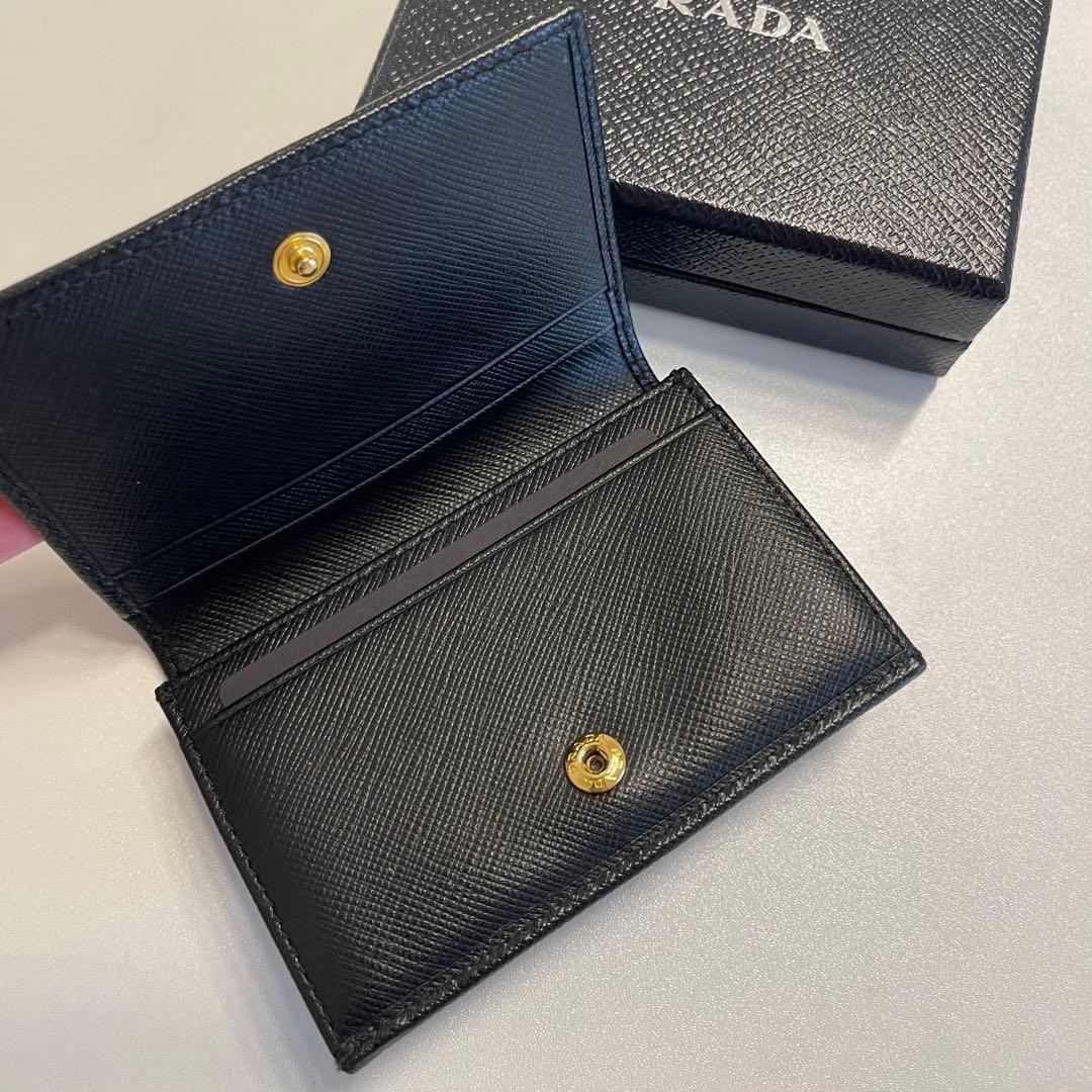 PRADA Saffiano Leather Card Case Black Business Card Holder thumbnail 4