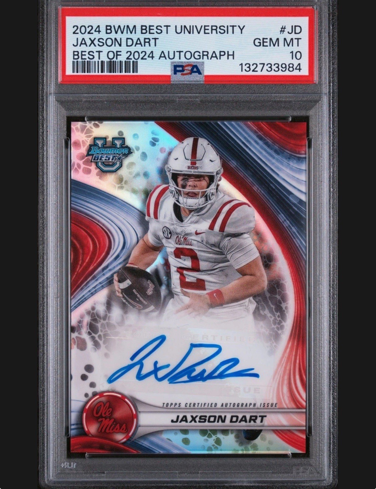 2024 Bowman’s Best Auto Jaxson Dart Rookie Auto PSA 10 Giants Ole Miss