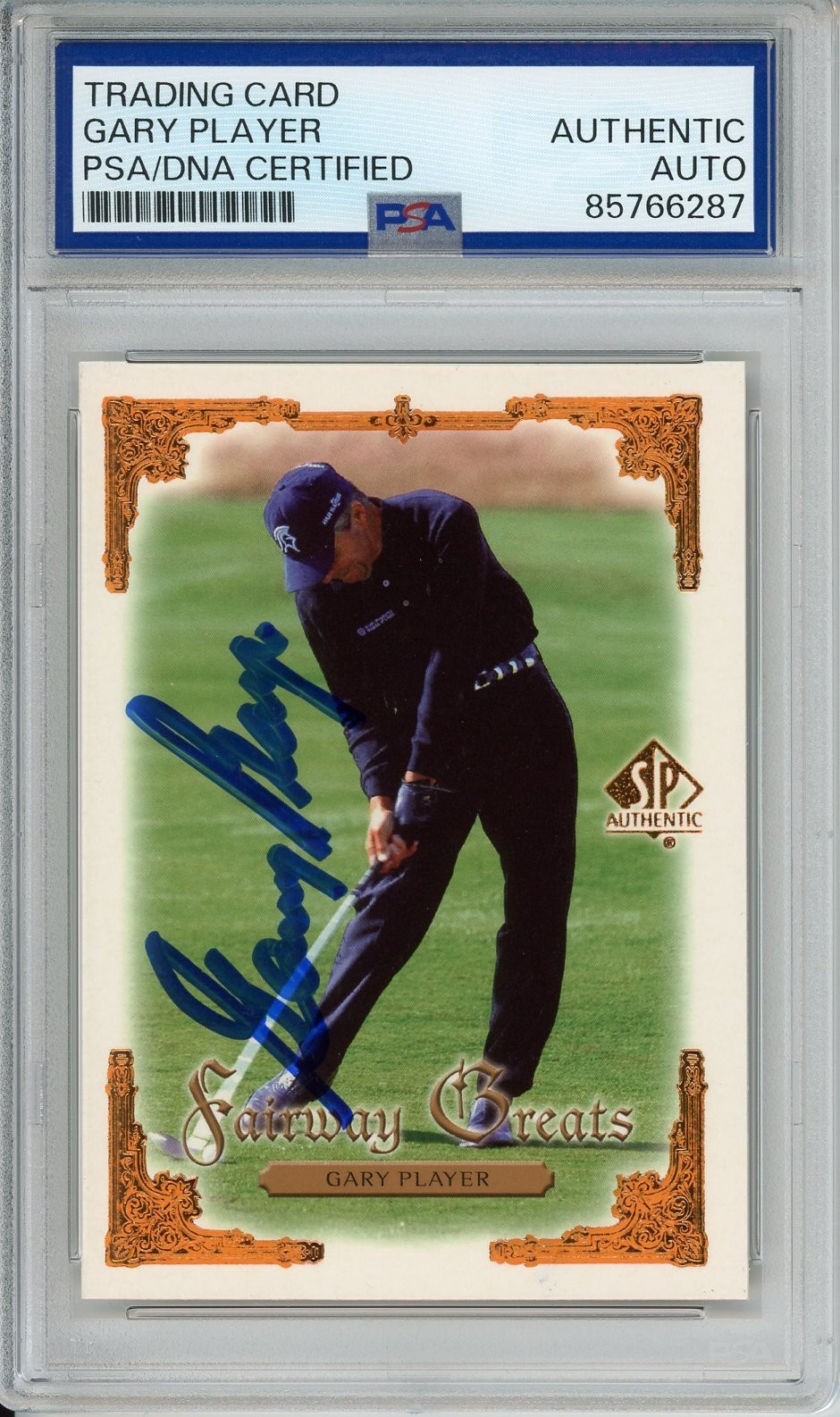 2001 UD UPPER DECK GOLF FAIRWAY GREATS GARY PLAYER SIGNED PSA DNA COA AUTOGRAPH