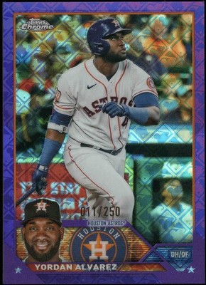 2023 Topps Chrome YORDAN ALVAREZ #201 Astros Logofractor PURPLE Refractor 11/250