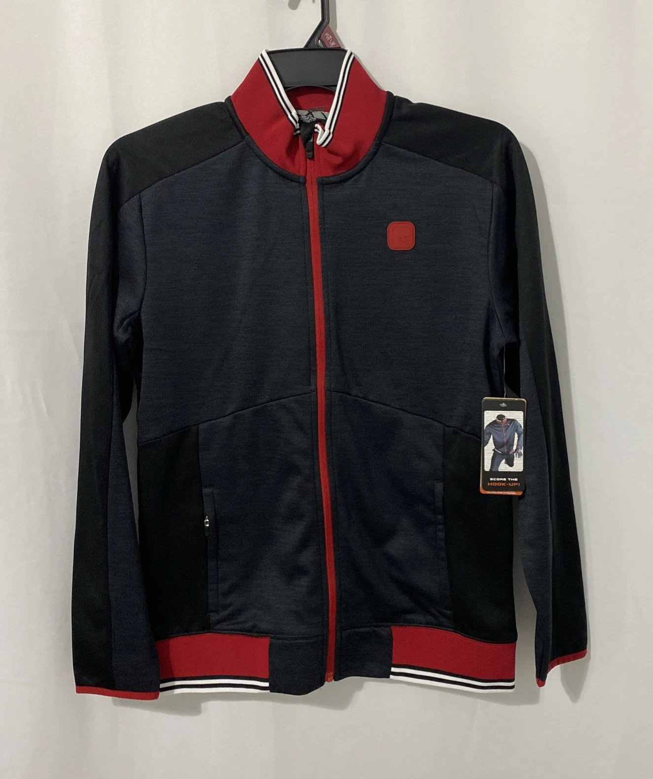 AND1 Men's Black Heather Long Sleeve Dribble Mock Neck Jacket Size Small NWT image 2