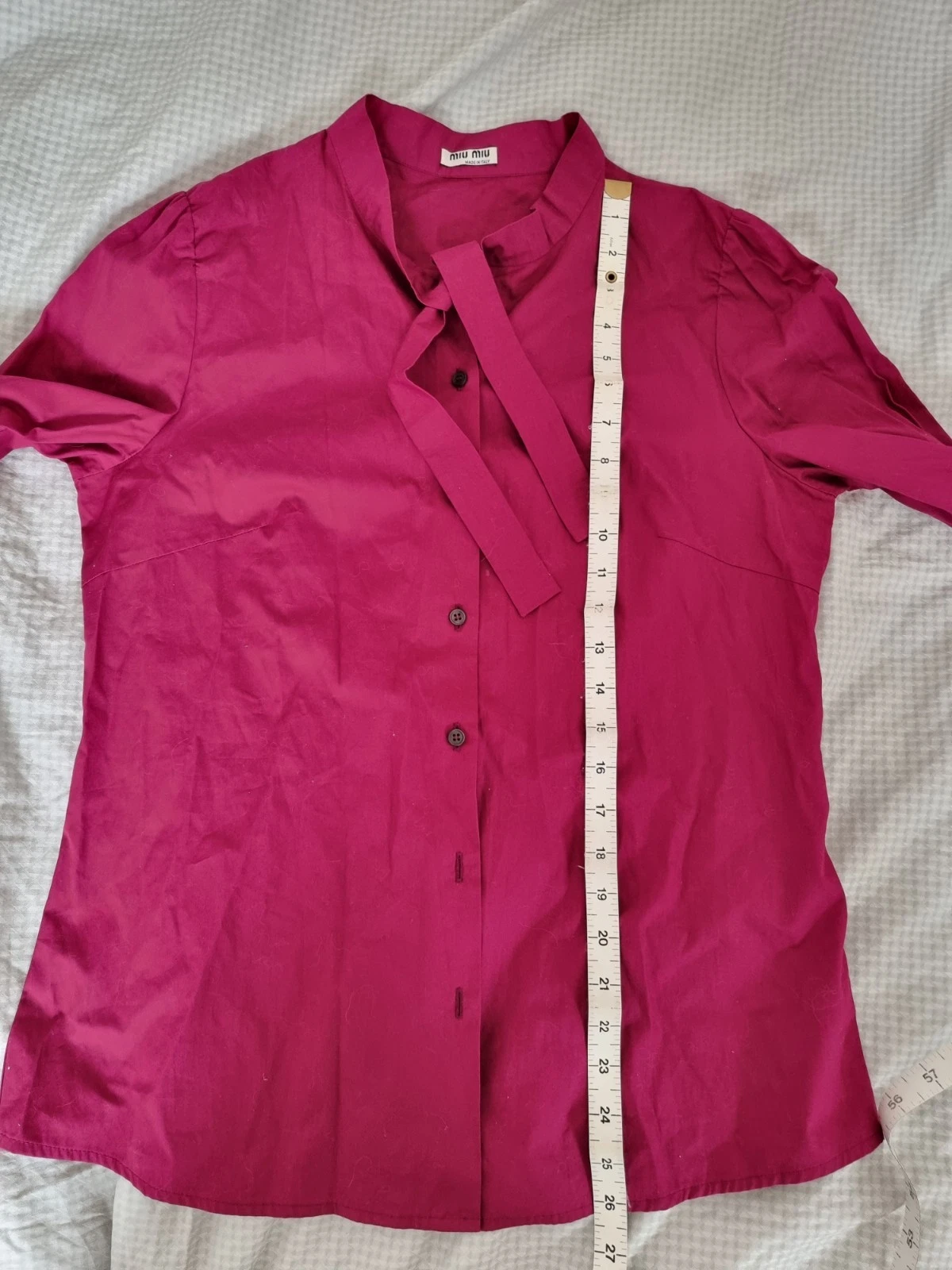 Camicia nuova Miu Miu cotone pussybow colore bordeaux I44