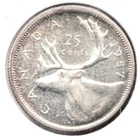 1957 Canadian Quarter - QEII, Caribou - .80 Silver Coin - Superb Condition