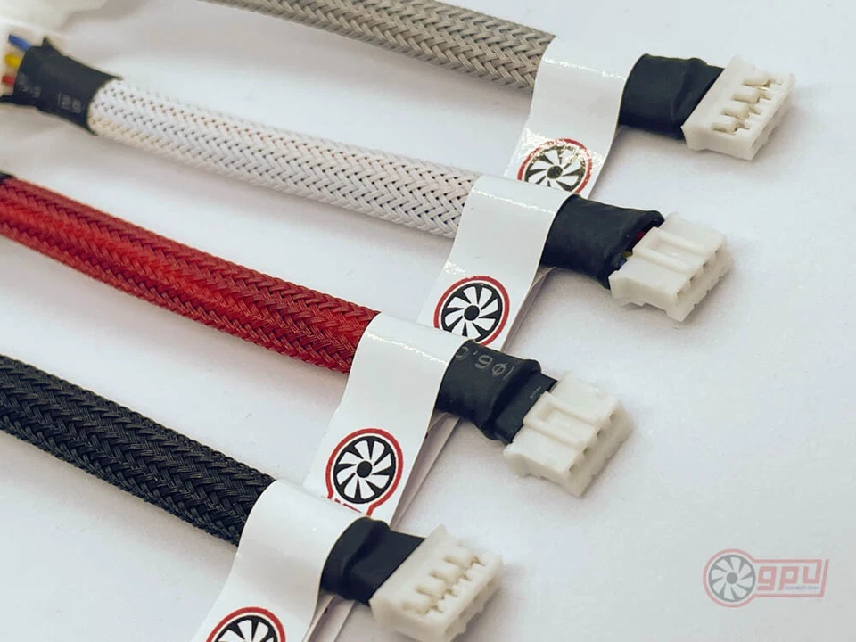 GPU to CPU Dual Fan 4-pin Splitter Cable - Custom Colours - Graphics Card PH2.0 - Image 3 of 4