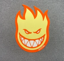 Spitfire Fireball Outline Skateboard Sticker 6in Cream/Orange