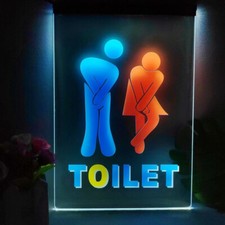 Funny Toilet Entrance Multicolour Luminous Sign with Neon Light