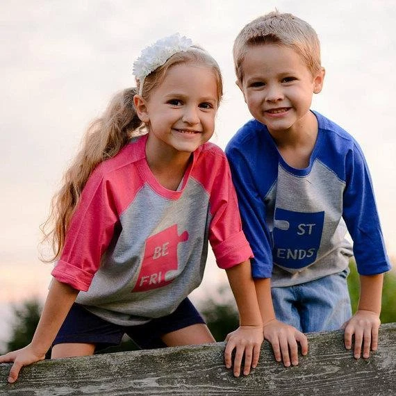 Friends Twins Boy/Girl Raglan Twin tshirts Friendship Gift Siblings | eBay