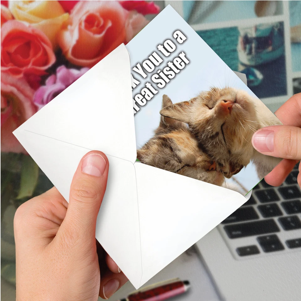 Tarjeta de humor de agradecimiento 9111 a una gran hermana - Tarjetas de felicitación divertidas Foto 4 de 4