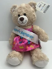Build a Bear BAB 18" HAPPY BIRTHDAY Sash & Safari Dress Teddy Bear Plush w/ Tags