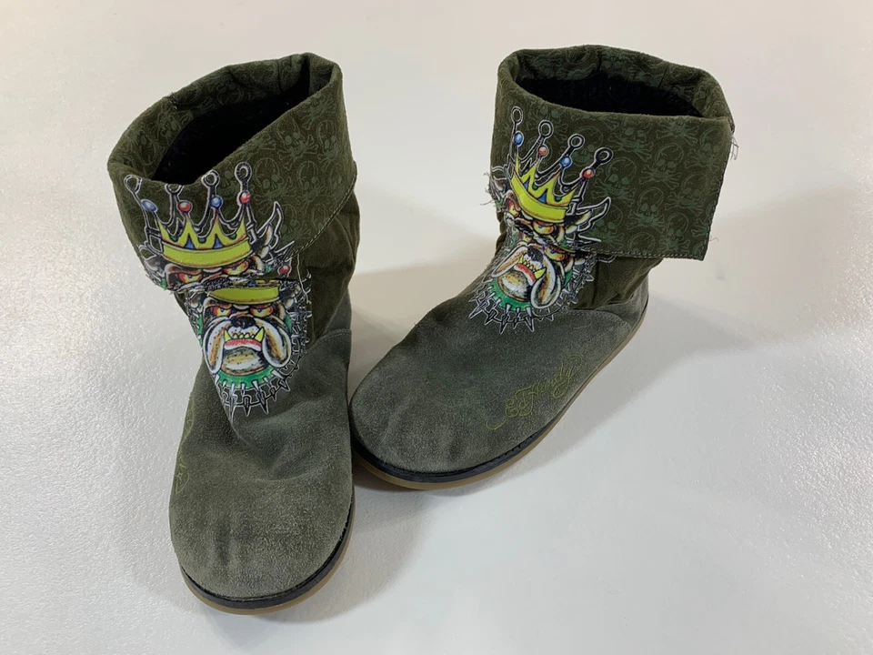 Ed Hardy diseña Christian Audigier Botas unisex para niños talla 4 Mocasín Foto 3 de 4