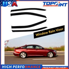 Dark Black Side Wind Deflectors Window Visors 4p For 13-17 Honda Accord Sedan