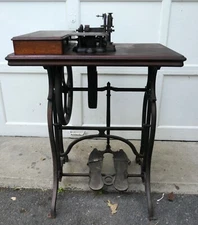 1871 Wheeler & Wilson #3 Treadle Sewing Machine Needs Restoration WORKS-SEWS!