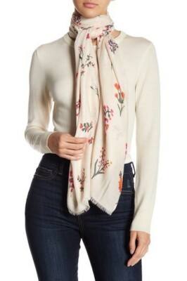 Rebecca Minkoff Pressed Flower Oblong Scarf in Whisper Pink  display picture 1