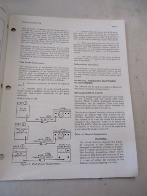 HEWLETT PACKARD CRYSTAL DETECTOR 423A 8470A OPERATING NOTE | eBay
