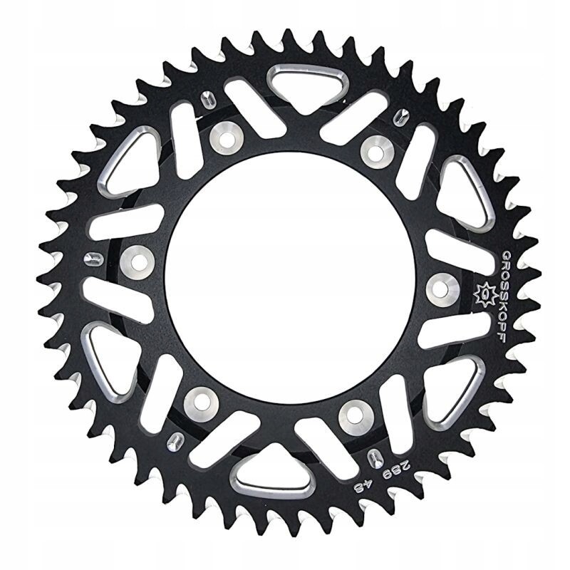 Pignon arrière aluminium spécial 289 48 offset usiné CNC