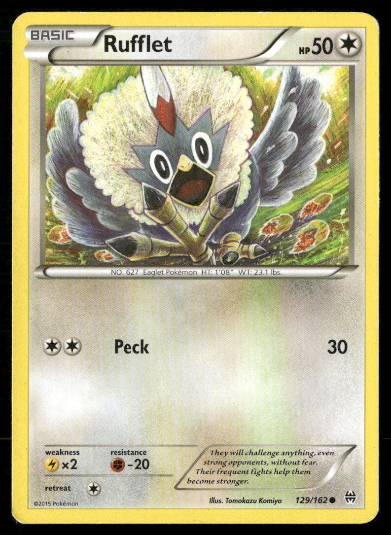 2015 XY BREAKthrough Set Pokemon Card 129  Rufflet LP