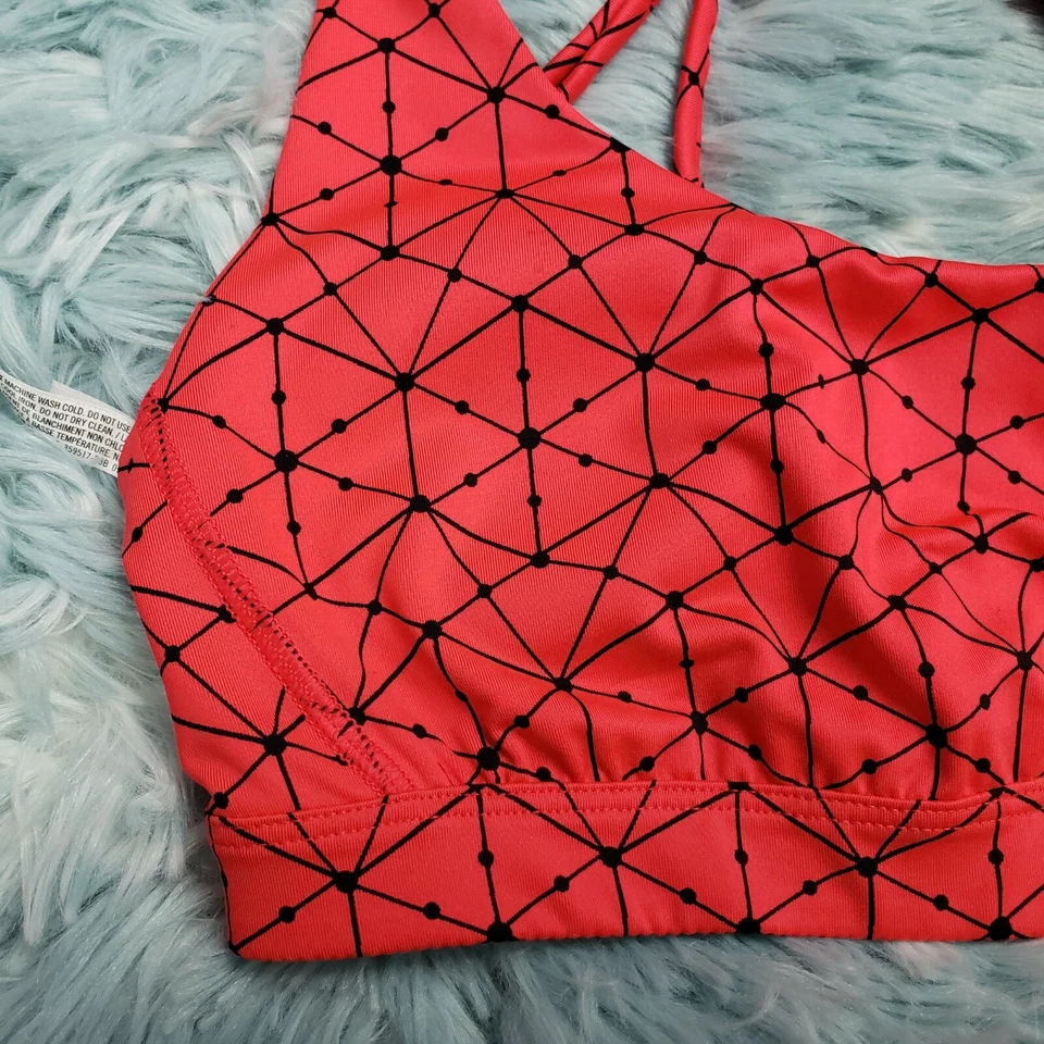 Sujetador deportivo Victoria's Secret rojo patrón de tela de araña logotipo VSX espalda deportiva talla XS Foto 2 de 4
