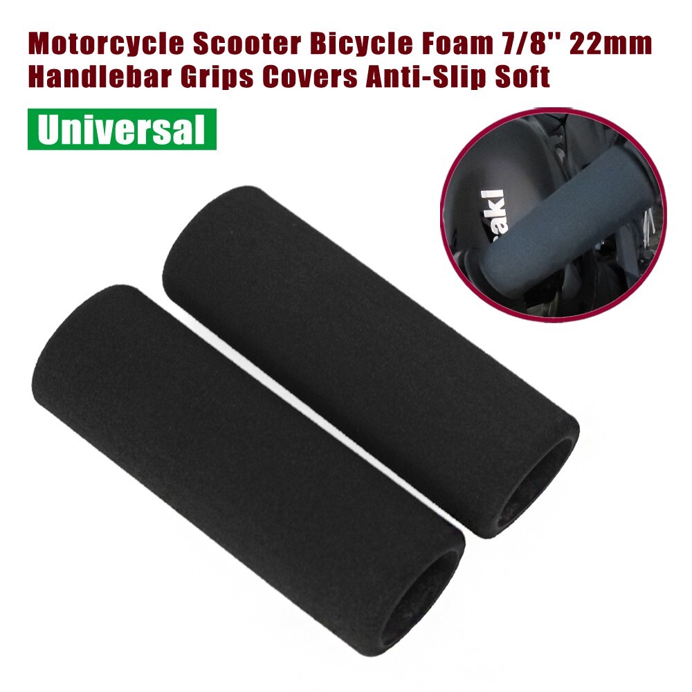 Motorcycle Scooter Bicycle Foam 7/8'' 22mm Handlebar Grips Covers Anti-Slip  Soft