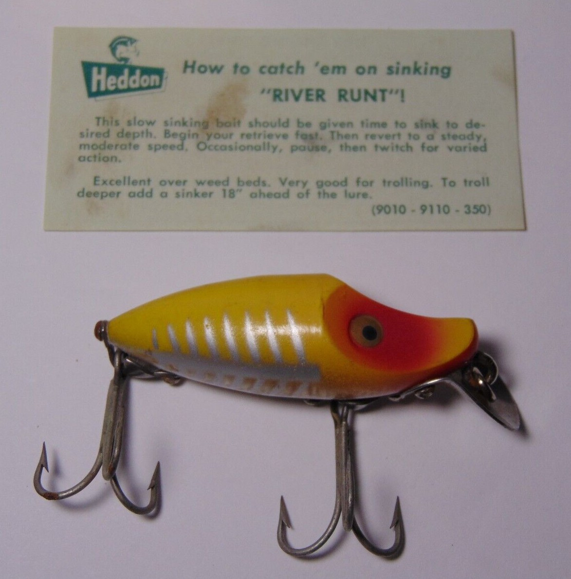 1960s Old Vintage Heddon Fishing Lure Original Box Midget
