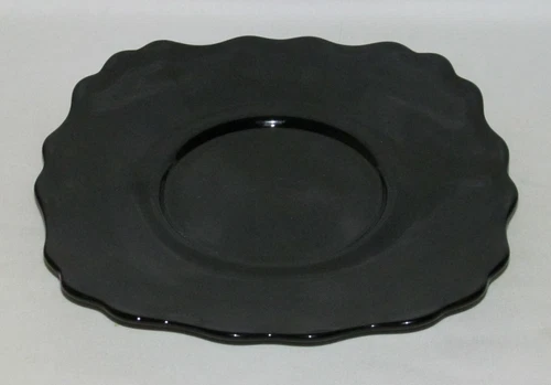 LE Smith Glass MOUNT PLEASANT "Double Shield" Black Square Salad Plate