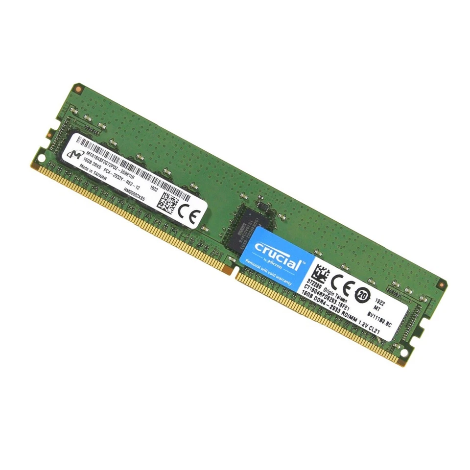 Crucial 64GB (4X 16GB) DDR4 2933MHz PC4-23400 ECC Registered Ram CT16G4RFD8293 - Image 3 of 4