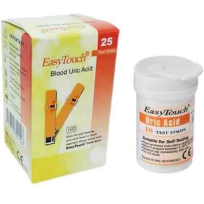 EasyTouch Blood Uric Acid Test Strips - 1 Box @ 25 Strips