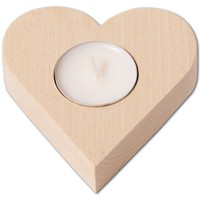 Teelichthalter KerzenstäNder Kerzenhalter Herzform - 10 X 9 Cm - Aus Buchenholz