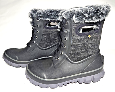 Bogs Women's Arcata Knit Waterproof Winter Boots, Size 6, Black