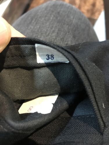 Vintage rote Wendeweste schwarz Wolle Gabardine Knopfleiste Schnalle hinten 38 - Bild 9 von 10