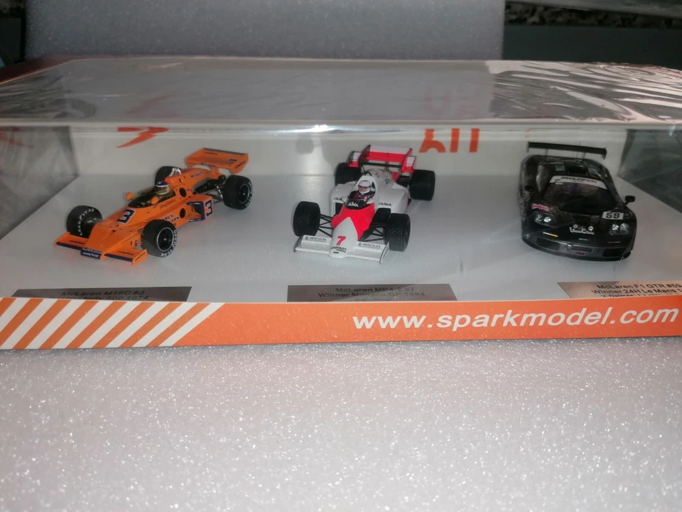 Spark 1/43 McLaren Triple Crown : M16C - MP4/2 - F1 GTR SP529 - Immagine 2 di 3