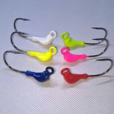 10 HEAVY DUTY HOOK Black Nickel Jig Heads Jigs 1/4oz STRONG BLACK NICKEL HOOKS