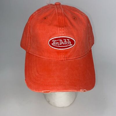 Von Dutch Twill Dad Cap Orange Strapback NWT Adjustable Baseball Hat