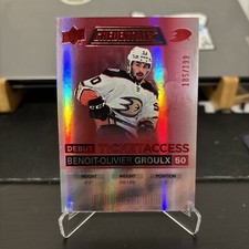 2021-22 UD CREDENTIALS BENOIT-OLIVIER GROULX DEBUT TICKET ACCESS RED /199 #127