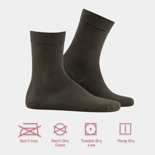 Cosyfeel® Women Crew Dress Socks 3-Pack Bamboo Material Durable Seamless Toe - Picture 97 of 133