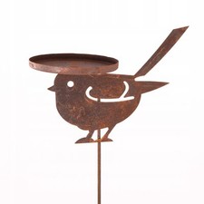 GARTENVOGELTRÄNKE MIT STRICHMÄNNCHEN KOLIBRI RUSTIKAL CORTEN