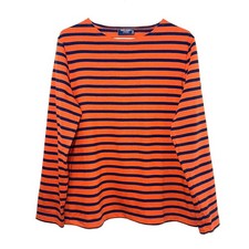Saint James MERIDAME II Authentic Breton Shirt Heavyweight Cotton Orange/Navy 12