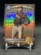 2025 Bowman Humberto Cruz 1st Bowman Reptilian Parallel #BCP-96 San Diego Padres