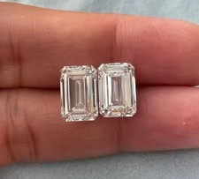 Pair of 3 Ct Loose Lab-Grown CVD Diamond VVS1 - D Emerald Cut Certified Diamond