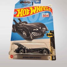 Hot Wheels Batman & Robin Batmobile Black New for 2024 Diecast Car 54/250 HRY54