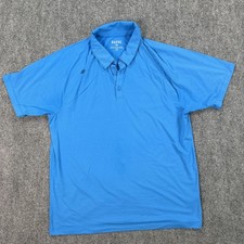 Rhone Polo Shirt Mens Large Blue Performance Stretch Athletic Golf Short Sleeve