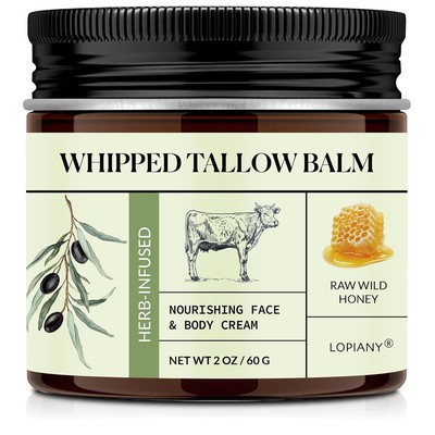 Whipped Tallow Balm Grass Fed Beef Raw Wild Honey Natural Moisturizer Dry Skin