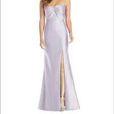 Alfred Sung Purple Dress Formal Strapless Draped Bodice Trumpet Gown Size 18