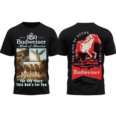 150th Budweiser Celebrates 150 Years All Over Shirt - Size S to 5XL