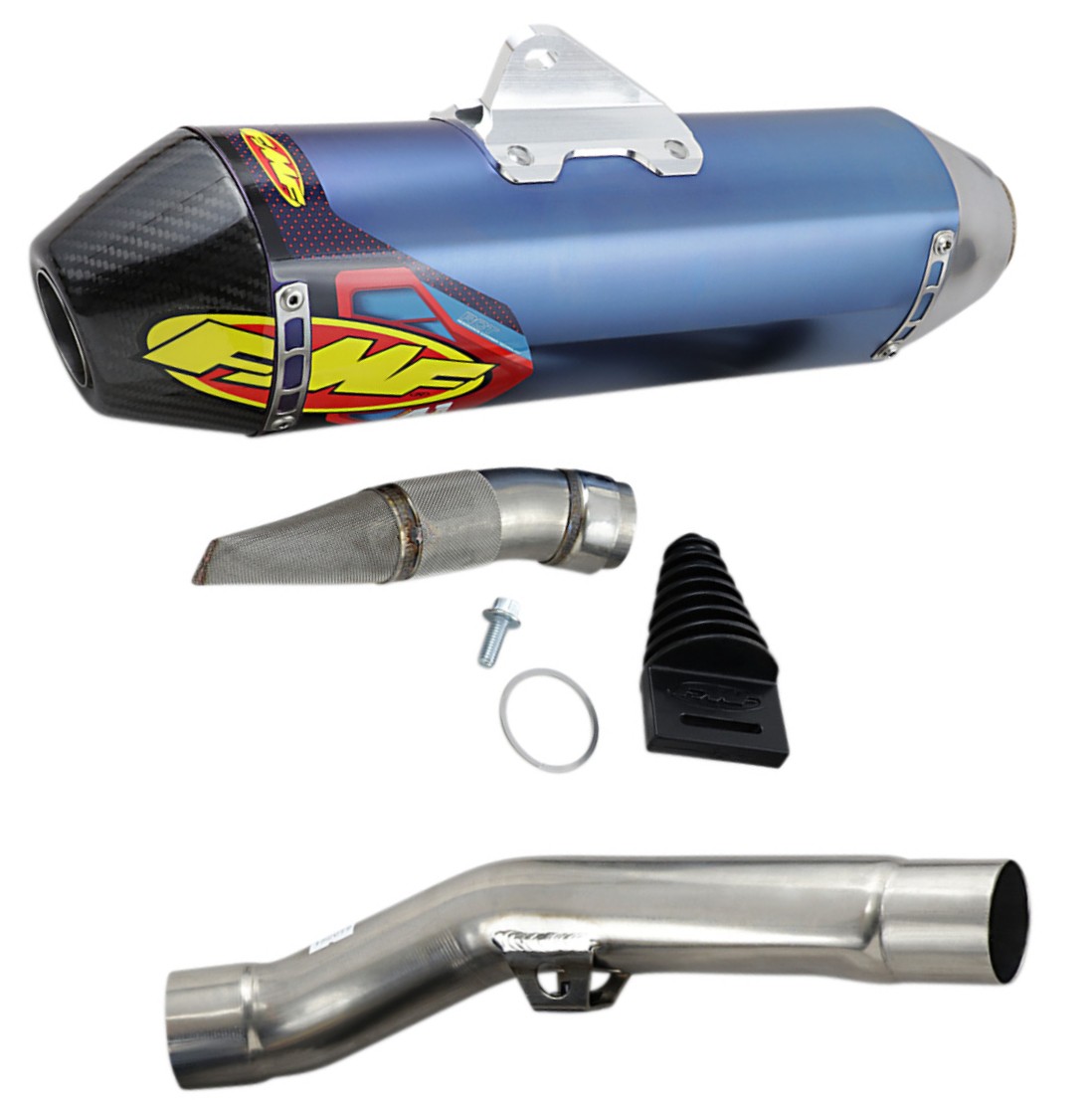 FMF 042376 Factory 4.1 RCT Blue Anodized Titanium/Carbon Muffler