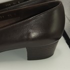 Salvatore Ferragamo Brown Leather Round Toe Pumps w/ Bow Logo, US 7.5B — photo 4