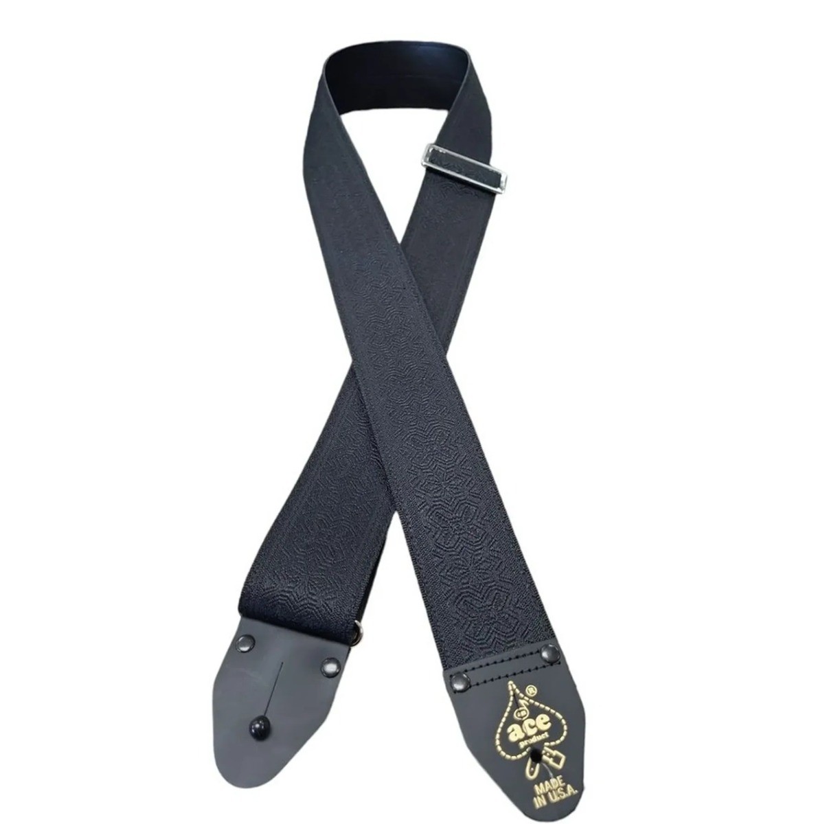 DAndrea ACE 15 Vintage Reissue Embossed Black Adjustable 2 Wide Guitar Strap 4090₽