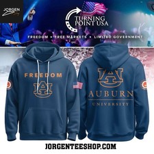 Auburn Tiger University Campus Freedom Charlie Kirk 2025 Hoodie 3D Size S-5XL